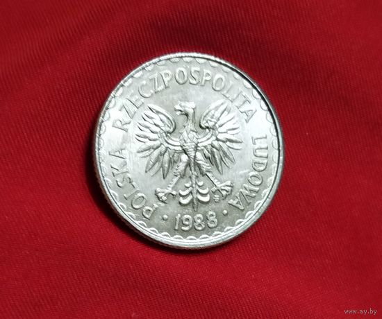 Польша 1 злотый, 1988