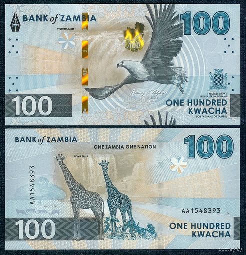Замбия 100 квача 2024 год, UNC