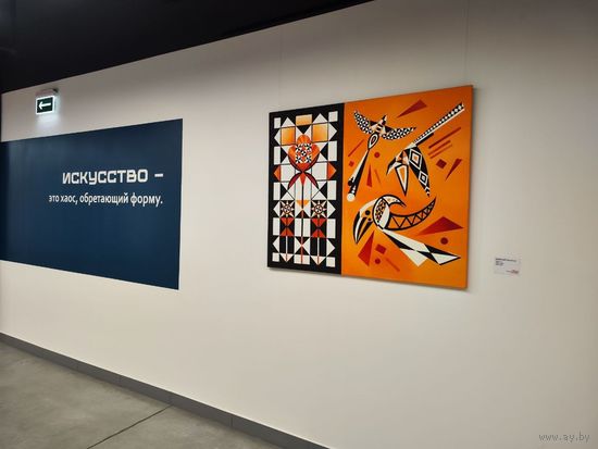 Картина маслом "Сороки" Эксклюзив