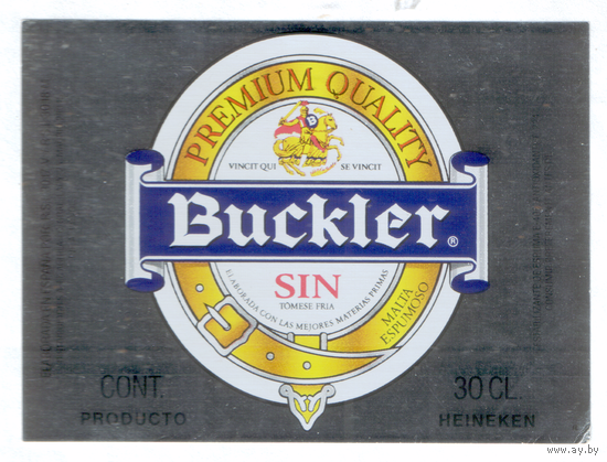 Этикетка пива Buckler Испания Ф985