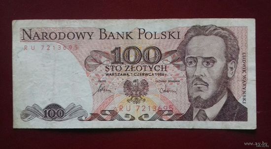 100 злотых, Польша 1986 г.