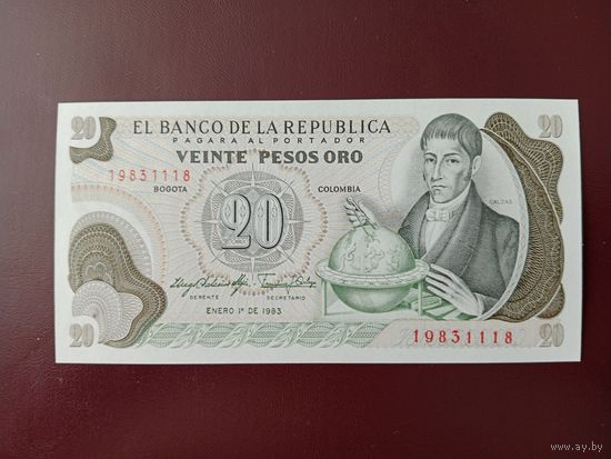 Колумбия 20 песо 1983 UNC