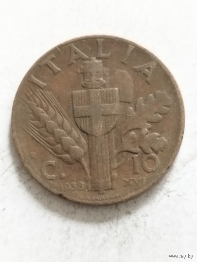 Италия 10 сентизим 1938