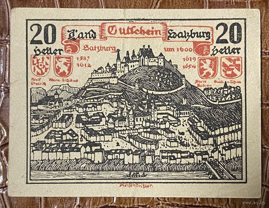 Нотгельд Австрия Зальцбург 20 геллеров 1920 год