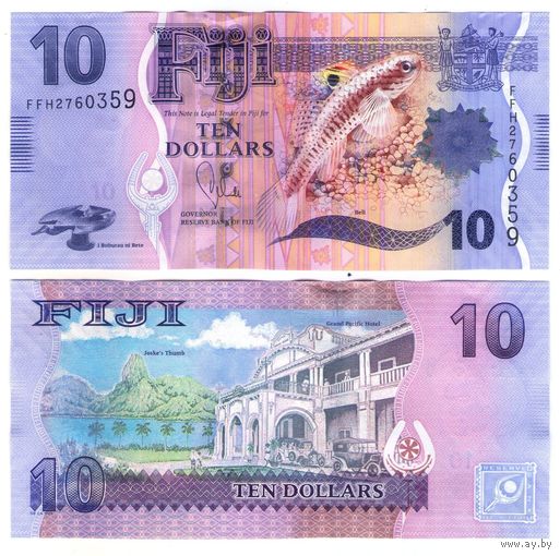 Фиджи 10  долларов 2012 год  UNC    НОВИНКА