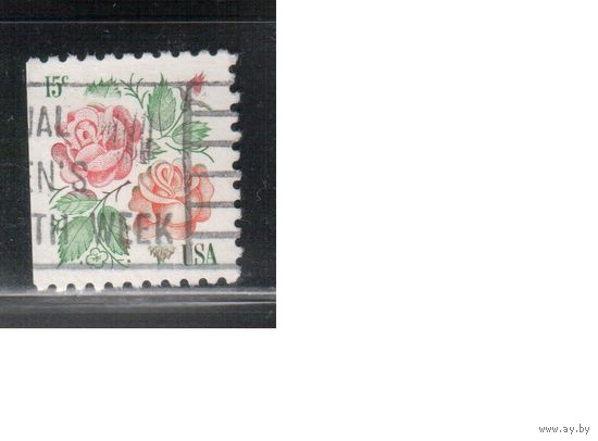 США-1978, (Мих.1354 D) , гаш. , Стандарт, Цветы , Розы  (одиночка),(2)