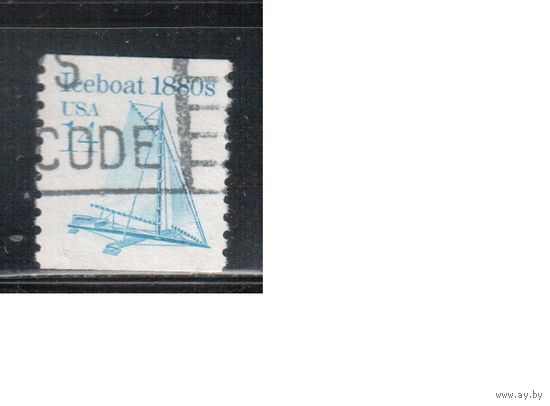 США-1985, (Мих.1736) , гаш., Стандарт, Транспорт, Буер, (одиночка),(1)