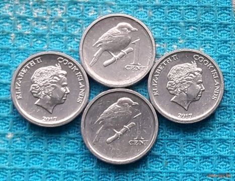 Острова Кука 1 цент 2017 года. UNC. Птица Крапивник. Королева Елизавета II.