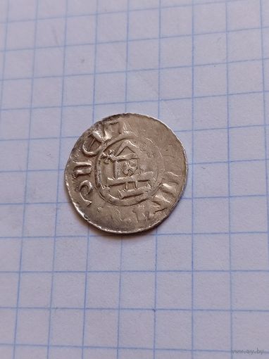 Серебряный средневековый денар. Отто 3? Майнц?