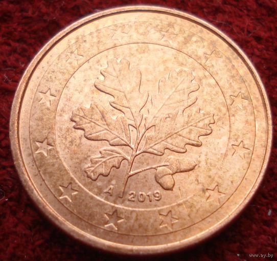 443:  1 евроцент 2019 А Германия