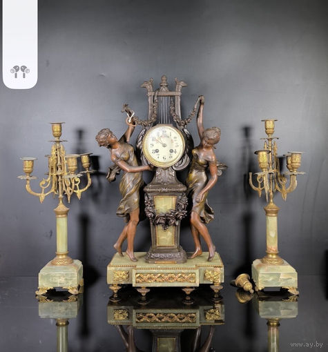 Каминные часы Бронза середина 1800-х