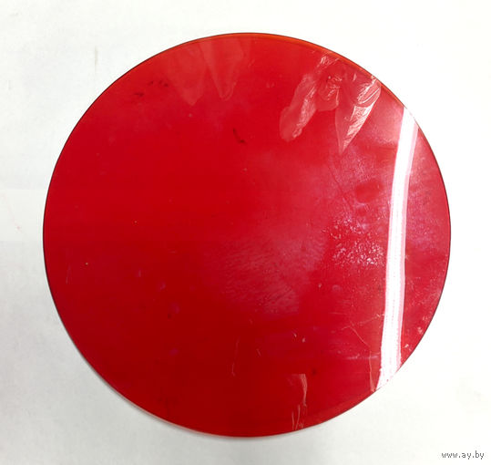 Красное стекло, диаметр 32 см светофильтр СССР