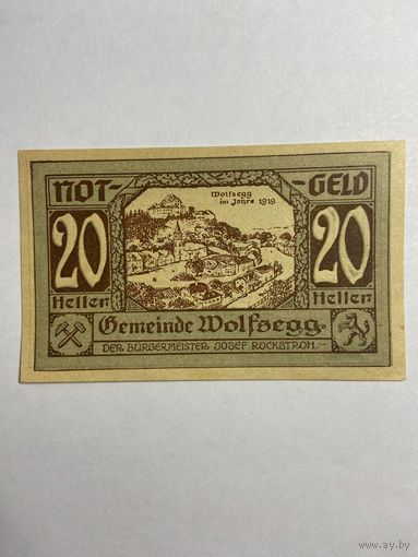 20 геллеров (нотгельды) 1921 г. Австрия.-0812