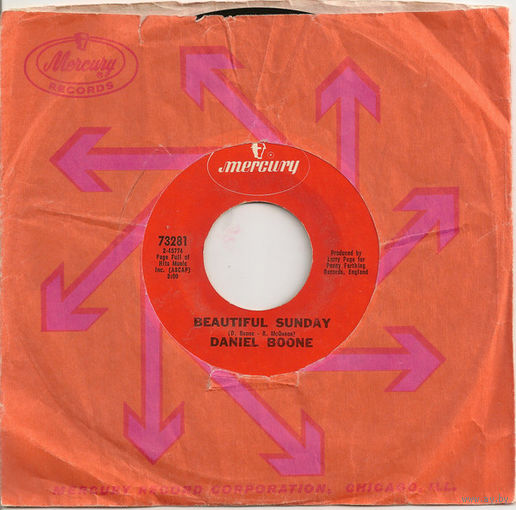 Daniel Boone, Beautiful Sunday, SINGLE 1972