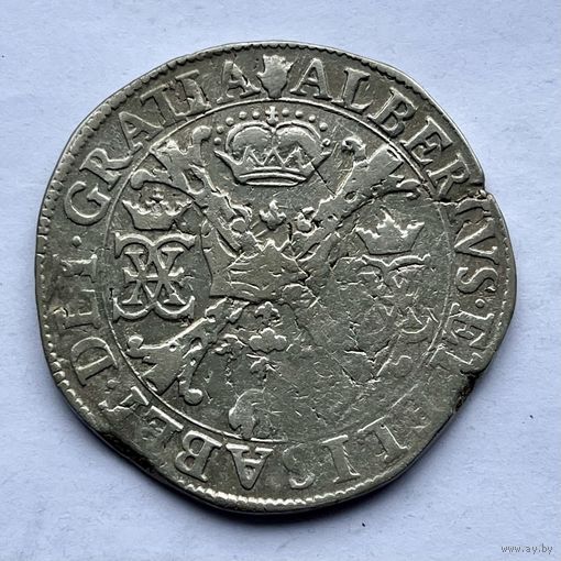 Монета Талер (Патагон) 1598-1621 год Брабант Испания АЛЬБЕРТ и ЕЛИЗАВЕТА