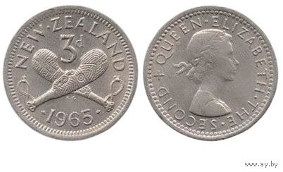 КОРОЛЕВСТВО НОВАЯ ЗЕЛАНДИЯ 3 ПЕНСА 1965