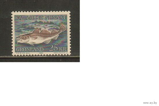 Гренландия-1981(Мих.129) , ** , Морская Фауна, Рыбы (одиночка)