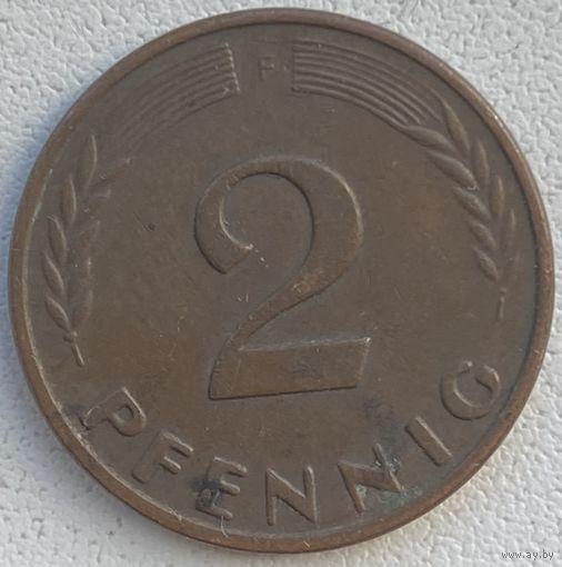 Германия 2 пфеннига 1962 г. F