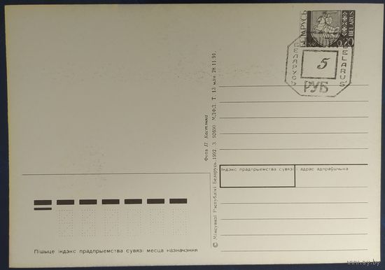 Беларусь 1991 открытка, провизор, З новым годом.