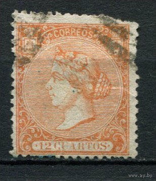 Испания (Королевство) - 1866 - Королева Изабелла II 12Cs - [Mi.75] - 1 марка. Гашеная.  (Лот 78AL)