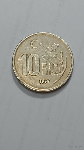 Турция 10000 лир 1997 года .