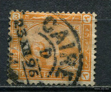 Египет - 1892/1902 - Сфинкс и пирамиды Хеопса 3M - (есть надрыв) - [Mi.41a] - 1 марка. Гашеная.  (LOT Go20)-T3P45
