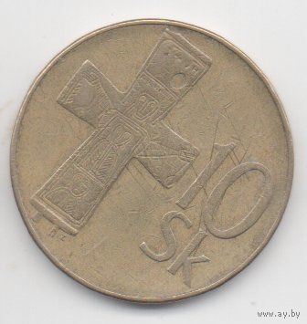 СЛОВАЦКАЯ РЕСПУБЛИКА. 10 КРОН 1993. КРЕСТ
