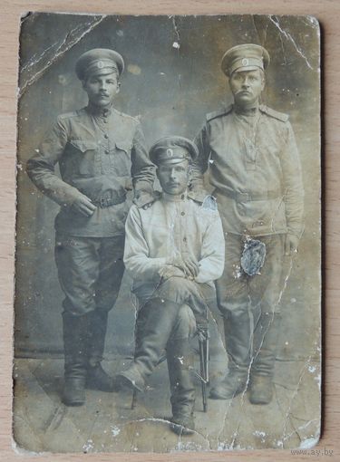 Фото "Три бойца царя батюшки", ПМВ, до 1917 г.