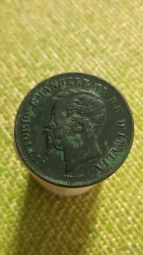Италия  5 чентезимо 1862 г ( Король Виктор Эммануил II )