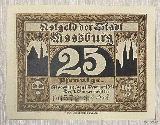Нотгельд Мосбург-на-Изаре, 25 пфеннигов, 1921 год Веймарская республика.