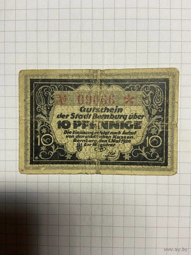 Нотгельд 10 пфеннигов 1921 год. -2712
