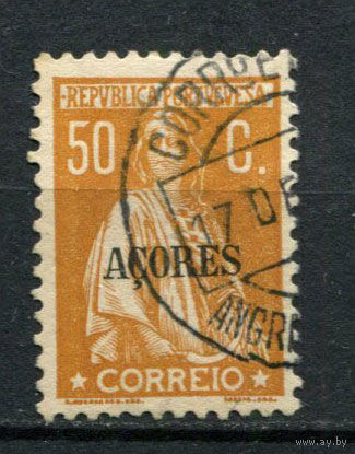 Португальские колонии - Азорские острова - 1930/1931 - Надпечатка ACORES на марках Португалии. Жница 50С - [Mi.328b] - 1 марка. Гашеная.  (Лот 112AU)