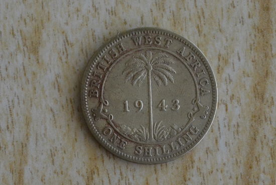Британская Западная Африка 1 шиллинг 1943 с 1 руб  Нечастая!
