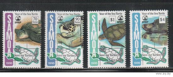 Самоа -1995 (Мих.812-815) , ** , Морская фауна,Черепахи(полная серия)