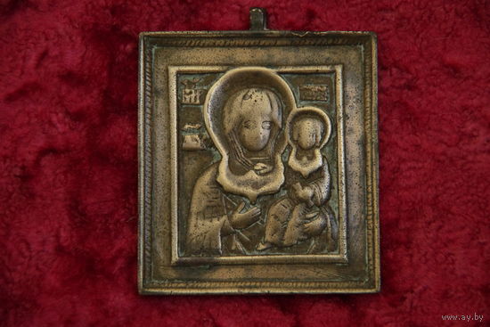 Икона ( иконка ) " Смоленский образ Божьей Матери " 5,2х 6,2 см
