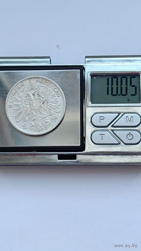 2 кроны  1912 года Австрия. Франц Иосиф I. Серебро 835. Монета не чищена. 952
