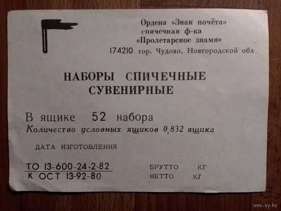 Спичечные этикетки ф.Пролетарское знамя