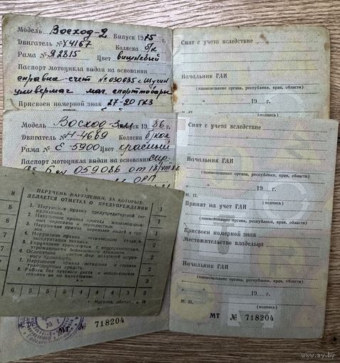 Технический паспорт.цена за два.