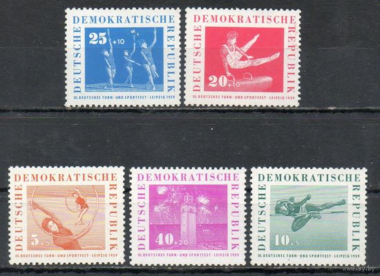 Спорт ГДР 1959 год серия из 5 марок