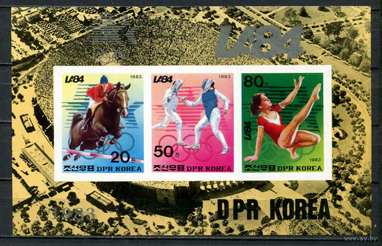 Северная Корея (КНДР) - 1983 - Летние Олимпийские игры - [Mi. bl. 163B] - 1 блок. MNH.  (Лот 44Jo)-T4P32