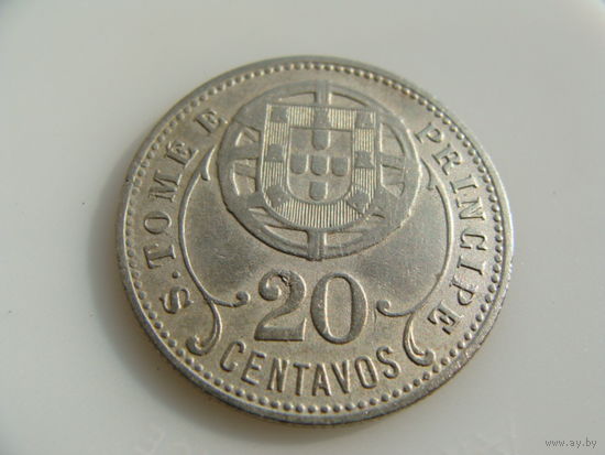 Сан-Томе и Принсипи.  20 Сентаво 1929 год KM#3