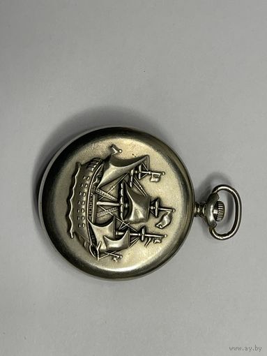 Часы Молния Парусник,корпус мельхиор.Старт с рубля