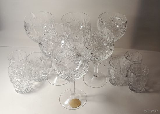 Фужеры и рюмки ХРУСТАЛЬ СССР 6+6 шт.