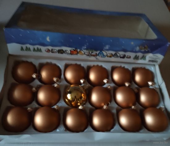 Елочные игрушки из 90-х.Шары набор Польша.