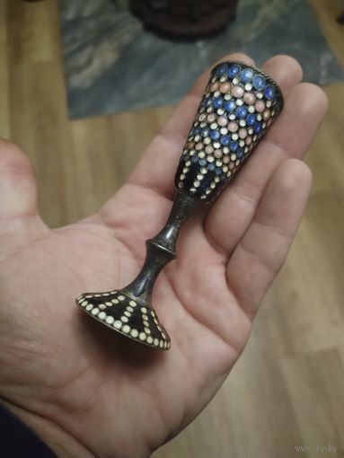 Стопка серебро эмаль 916 п. СССР