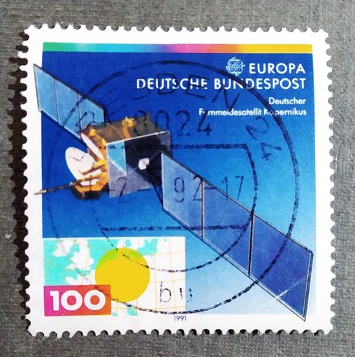 Марка Германия 1991 год Космос