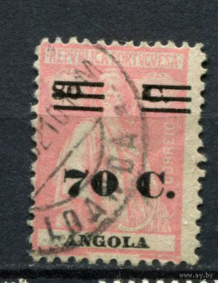 Португальские колонии - Ангола - 1931/1932 - Надпечатка нового номинала 70C на 80C - [Mi.230] - 1 марка. Гашеная.  (Лот 103AV)