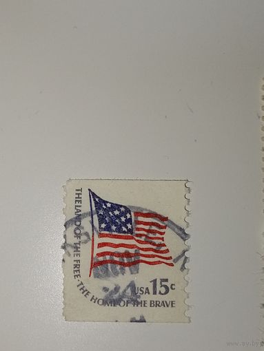 США 1950 с изображением американского флага над Белым домом.