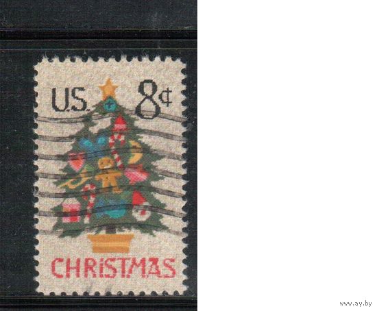 США-1973, (Мих.1124) , гаш. , Рождество и Новый год,