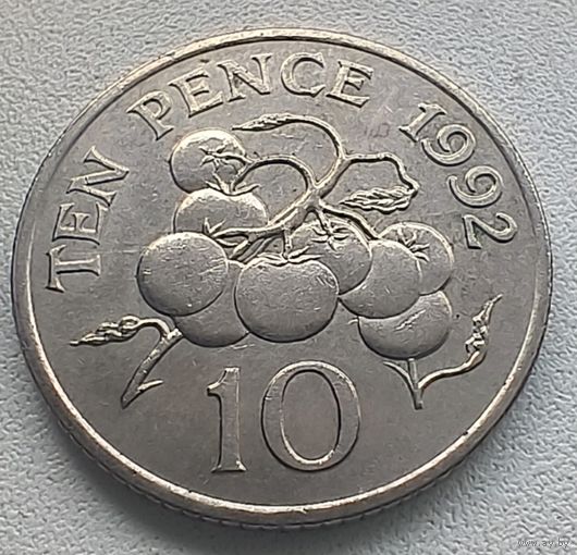 Гернси 10 пенсов, 1992   7-2-2